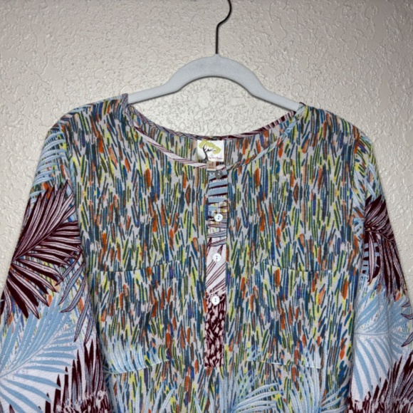 Anthropologie Fig and Flower Tropical Floral Print Tunic Dress Women's Size XL - Picture 3 of 13